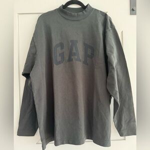 Yeezy Gap Balenciaga Long Sleeve Size Small Dark Gray Dove Crewneck T-Shirt